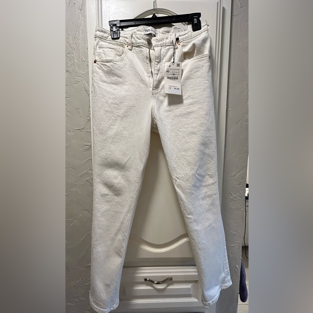 White denim jeans, size 8, Zara